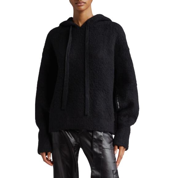 Maria McManus Brushed Fleece Wool Cashmere Blend Black Sweater Hoodie Size M - Picture 7 of 11